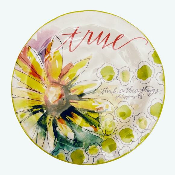 Mary & Martha think on these things Dessert Plates Set of 4 - Picture 2 of 10